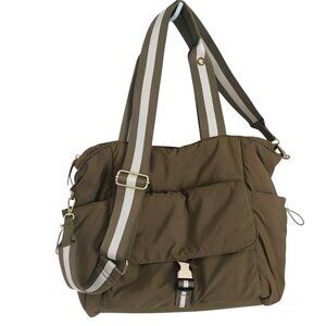 TOMMY BAHAMA Go Everywhere Cargo Tote Bag Army Green Puffer Style EUC Roomy